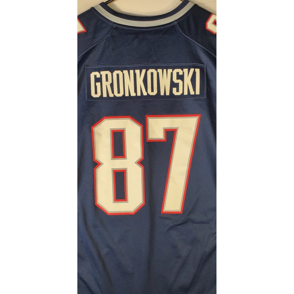 Nike New England Patriots Rob Gronkowski 87 On Field Jersey Mens XL Navy Blue - Picture 8 of 10